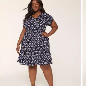 Dolman-Sleeve Tiered Dress